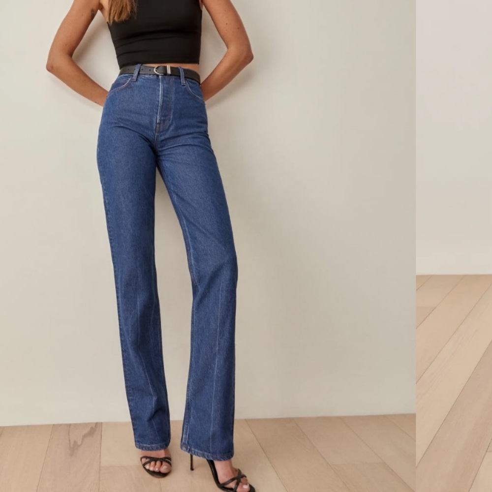 Reformation Cynthia high rise straight jeans
